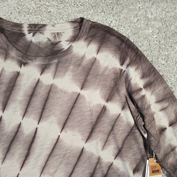 Escape by Habitat Shirt Womens Extra Large Brown Tie Dye Long Sleeve Stretch‎ - Picture 3 of 12